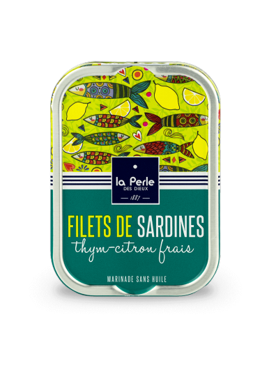 Filets de sardines sans huile au thym et au citron frais - La perle des dieux