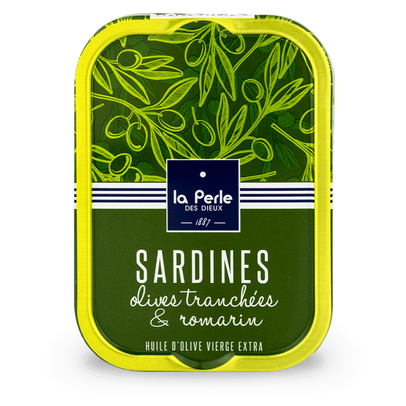 Sardines aux olives tranchées et au romarin - La perle des dieux
